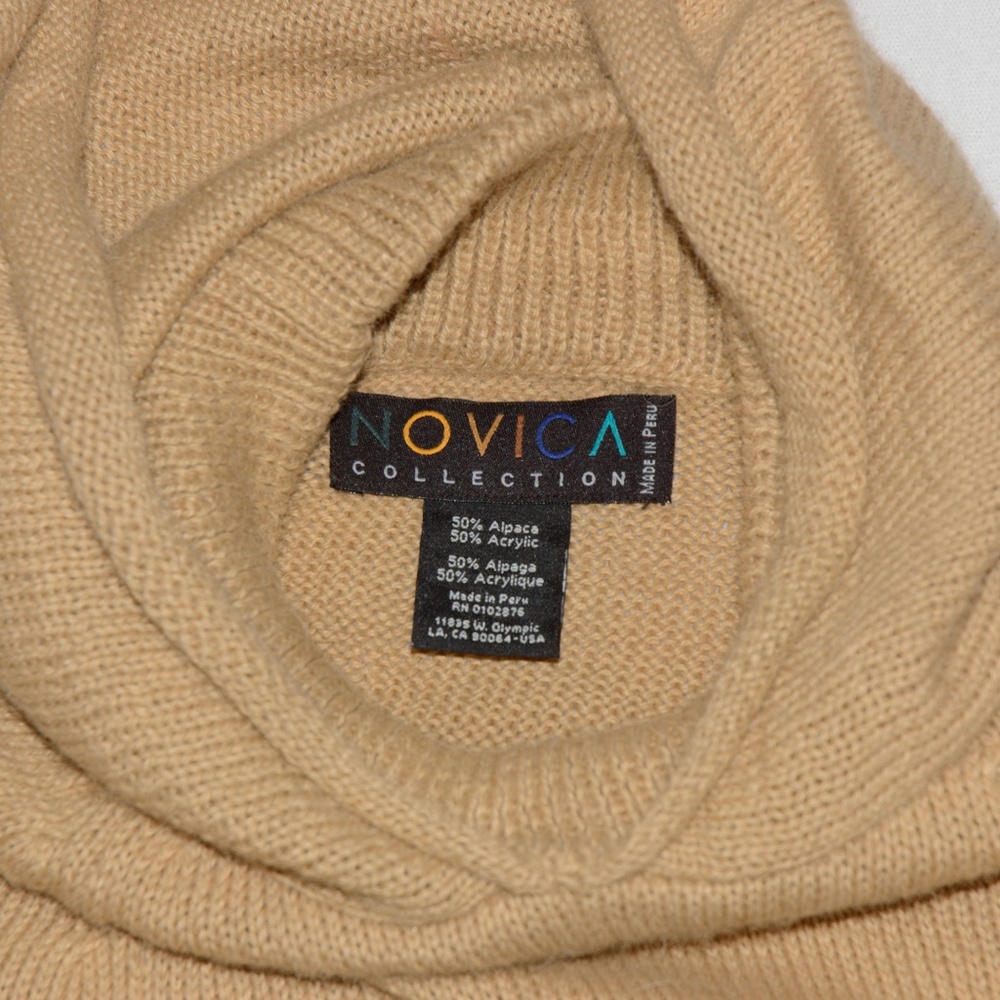 Novica Alpaca Hooded Poncho Sweater - Picture 8 of 8
